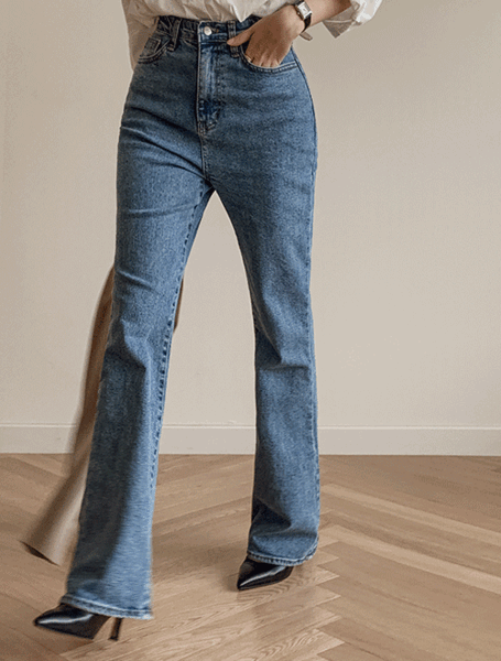 [S-L][여배우핏♥극강하이][made]  Better Jeans (No.176) 롱다리 하이웨이스트 부츠컷핏 [2Types기본/롱(+5cm)] (클래식블루) (가을/간절기/데일리/롱데님/부츠컷청바지/간절기데님)